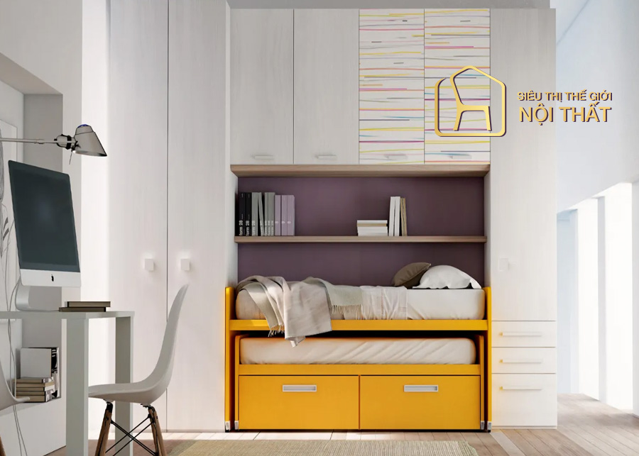 Chú ý màu sắc tủ phù hợp với bé