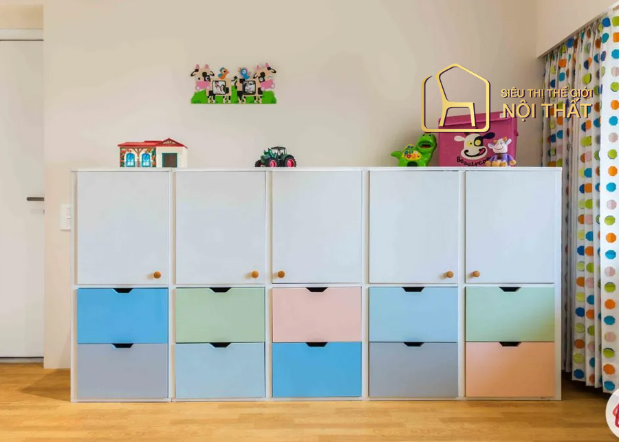 Tủ quần áo trẻ sơ sinh kích thước nhỏ, nhiều màu sắc ấn tượng