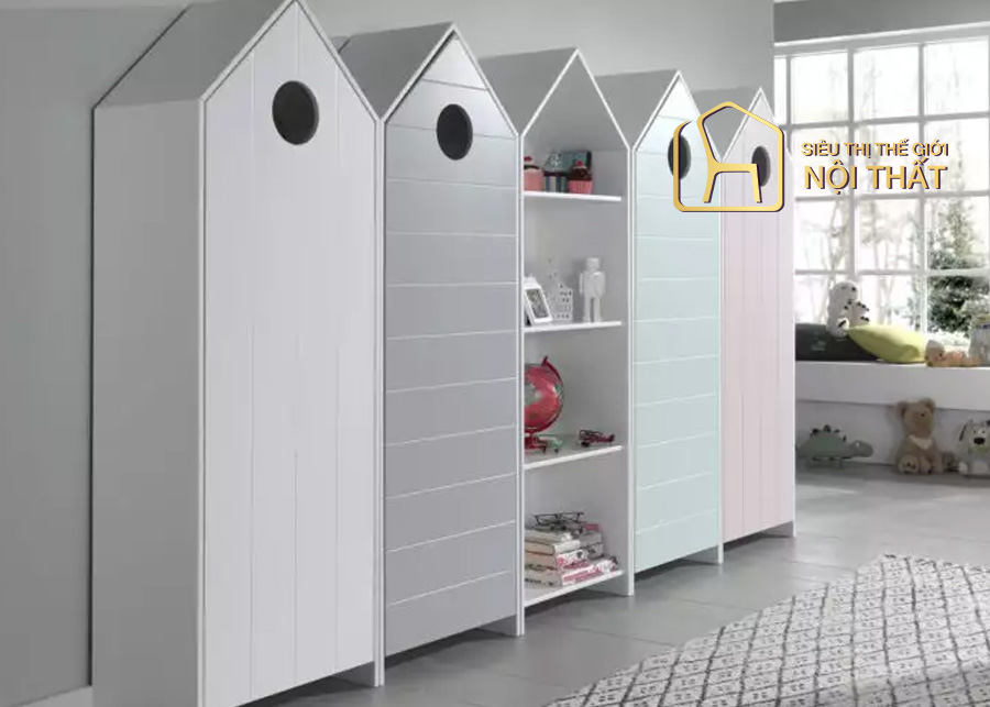 Tủ quần áo màu tối giản cho trẻ sắp bước vào lớp 1