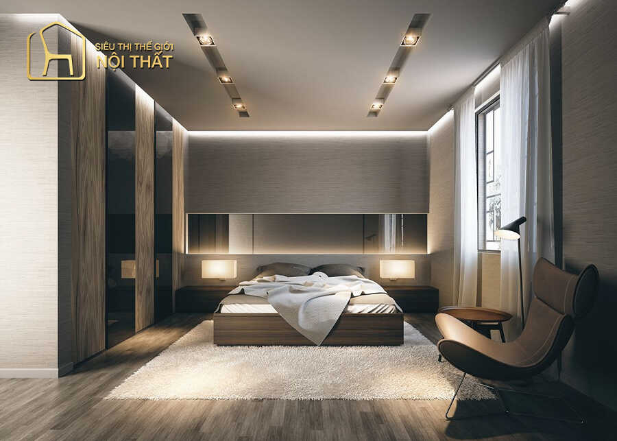 Mẫu phòng ngủ cho nữ với đèn led trang trí
