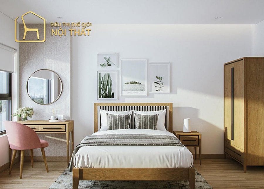 Sử dụng giấy dán tường decor phòng ngủ nữ