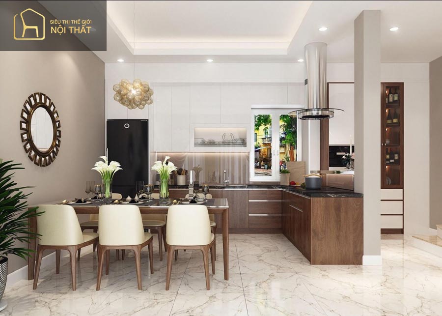 Thiết kế nội thất phòng bếp nhà ống