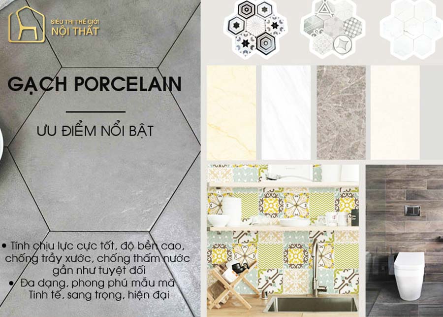 Ưu điểm của gạch Porcelain