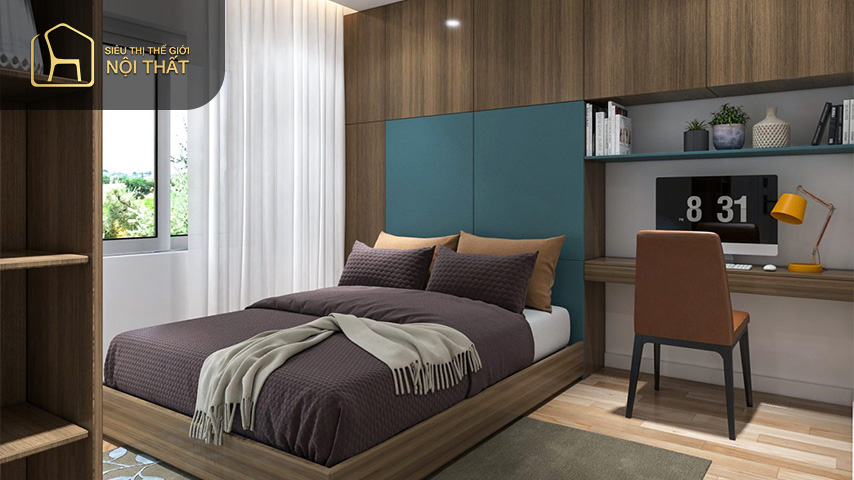 Cách sắp xếp phòng ngủ 20m2 hợp lí giúp gia chủ có thêm không gian lưu trữ