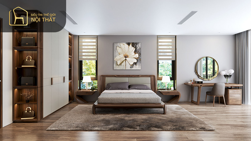 Biết cách sắp xếp phòng ngủ 9m2 cho linh hoạt sẽ làm tăng diện tích căn phòng tạo sự thoải mái cho gia chủ