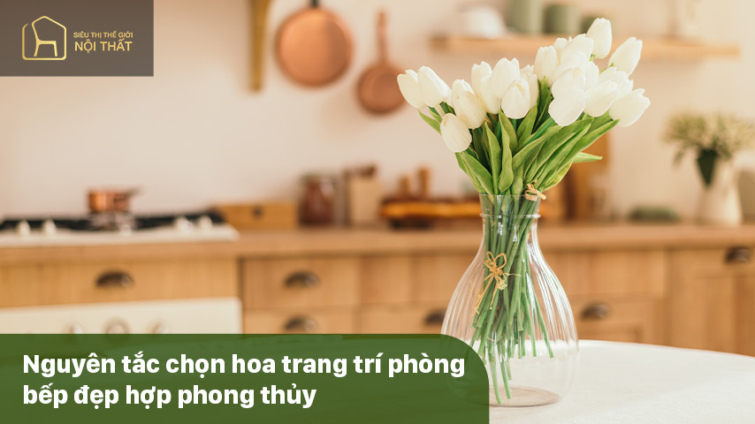 hoa trang trí phòng bếp