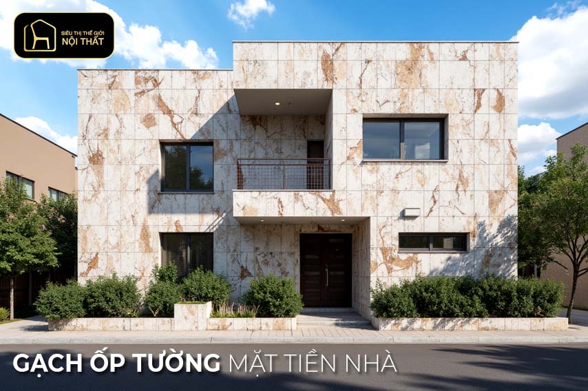 gạch ốp tường mặt tiền nhà