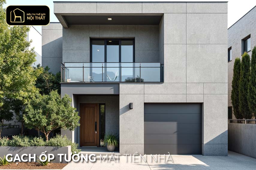 gạch ốp tường mặt tiền nhà