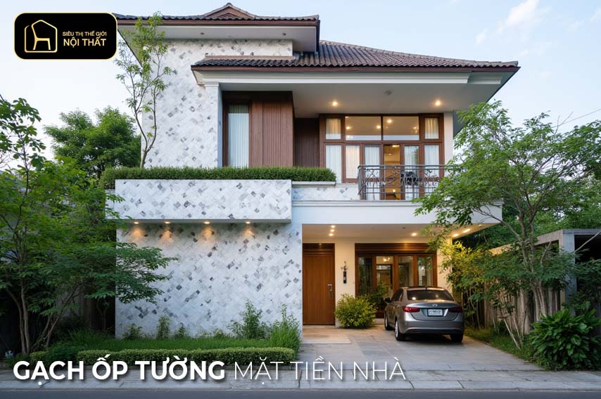 gạch ốp tường mặt tiền nhà