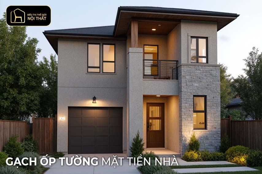 gạch ốp tường mặt tiền nhà
