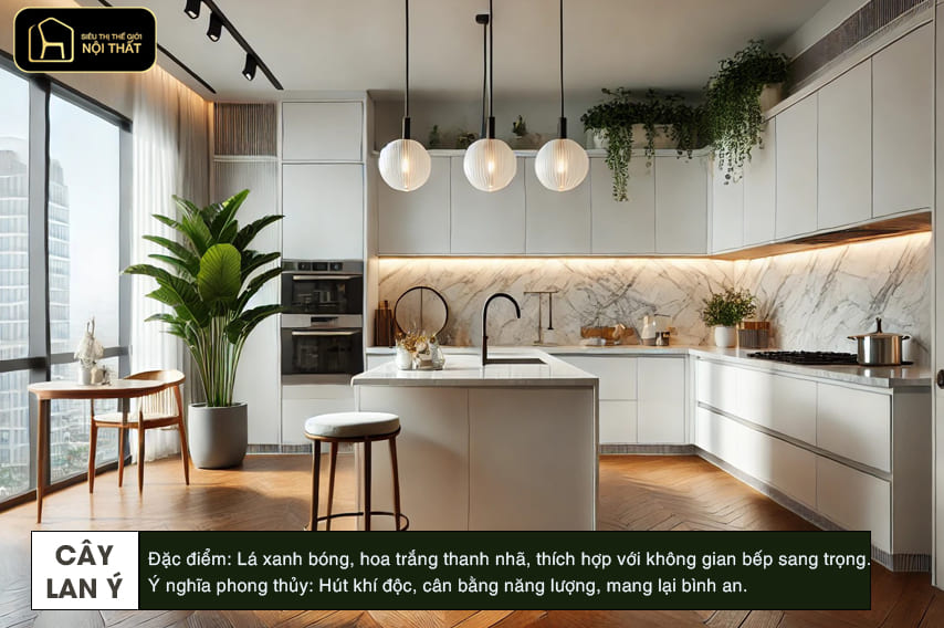 hoa trang trí phòng bếp