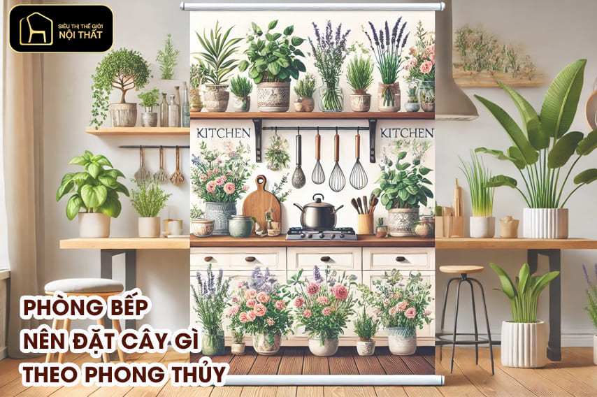 hoa trang trí phòng bếp