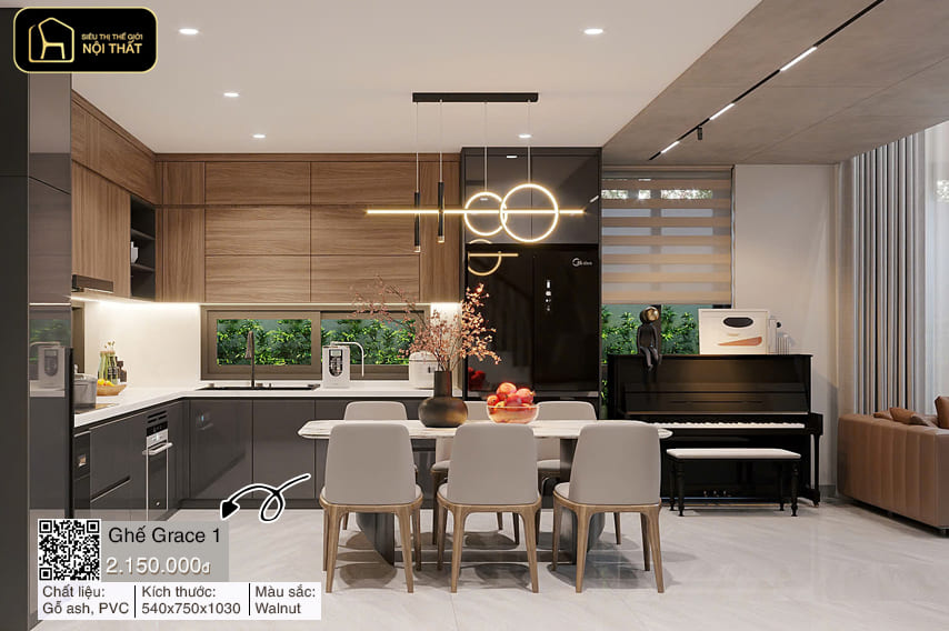 hoa trang trí phòng bếp