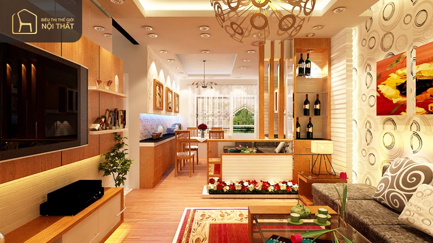 Đèn trang trí phòng khách hiện đại có tuổi thọ cao giúp tiết kiệm chi phí