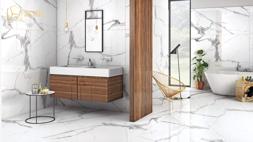Sử dụng gạch men lát nền nhà vệ sinh mang đến vẻ đẹp hiện đại