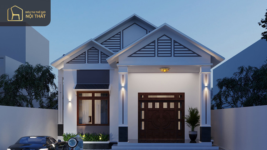Thiết kế nhà cấp 4 mái chữ A có không gian thư giãn thoải mái Thiết kế nhà cấp 4 mái chữ A có không gian thư giãn thoải mái giúp gia chủ giảm bớt căng thẳng mệt mỏi sau những giờ làm việc