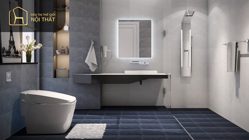 Thiết kế nhà tắm nhỏ đẹp kết hợp trang trí cây xanh Thiết kế nhà tắm nhỏ đẹp kết hợp trang trí cây xanh giúp tạo ấn tượng và thông thoáng cho căn phòng