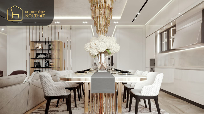 Đồ nội thất và trang trí được sử dụng trong phong cách luxury đều là hàng cao cấp