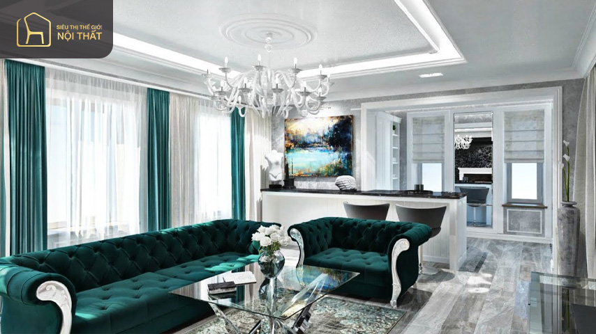 Thiết kế phòng khách tân cổ điển nhà ống mang đến giá trị thẩm mỹ cao Thiết kế phòng khách tân cổ điển nhà ống mang đến giá trị thẩm mỹ cao tạo sự ấn tượng và sang trọng cho căn phòng khách