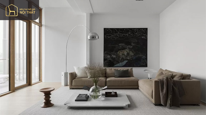 Mẫu phòng khách 30m2 theo hướng mở