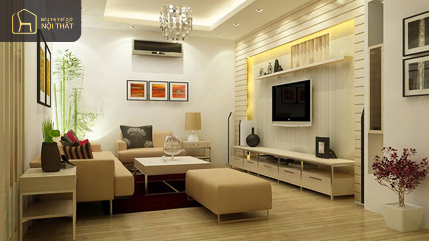 Mẫu nội thất phòng khách 16m2 sang trọng