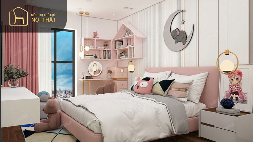 Thiết kế phòng ngủ hiện đại cho con gái mang đến không gian tiện nghi và giúp bé biết tự lập sớm hơn Thiết kế phòng ngủ hiện đại cho con gái mang đến không gian tiện nghi và giúp bé biết tự lập sớm hơn