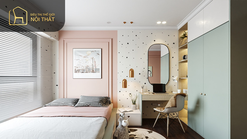 Thiết kế phòng ngủ bé gái phong cách tối giản đem đến cho trẻ sự thoải mái dễ chịu Thiết kế phòng ngủ bé gái phong cách tối giản đem đến cho trẻ sự thoải mái dễ chịu