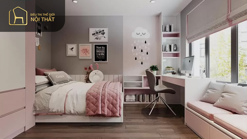 Thiết kế phòng ngủ hiện đại cho con gái từ 2 đến 6 tuổi cần tạo không gian linh động kích thích sự phát triển não bộ của bé Thiết kế phòng ngủ hiện đại cho con gái từ 2 đến 6 tuổi cần tạo không gian linh động kích thích sự phát triển não bộ của bé