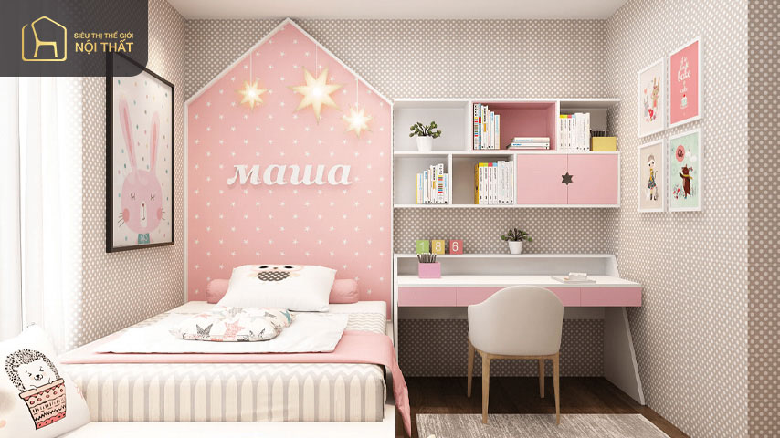 Cách trang trí phòng ngủ nhỏ đơn giản mà đẹp cho bé gái Cách trang trí phòng ngủ nhỏ đơn giản mà đẹp cho bé gái cần lựa chọn nội thất tối giản để tạo khoảng trống cho bé thỏa thích vui chơi