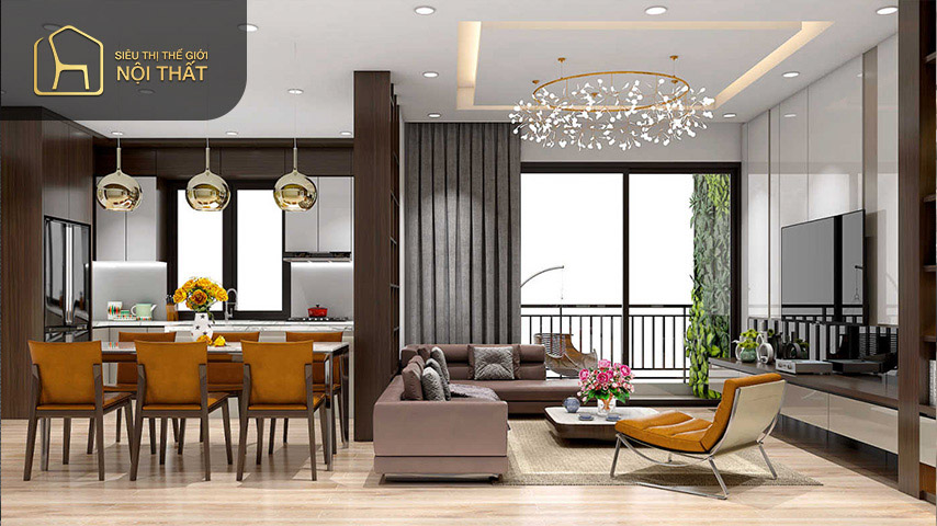 Thiết kế nội thất chung cư chữ L 100m2 có ưu điểm là dễ dàng phân chia không gian cho từng khu vực Thiết kế nội thất chung cư chữ L 100m2 có ưu điểm là dễ dàng phân chia không gian cho từng khu vực