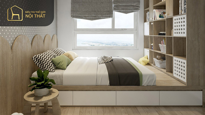 Mẫu thiết kế nội thất căn hộ 105m2 phòng ngủ