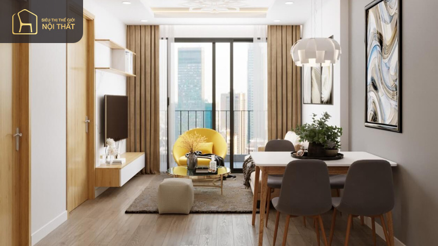 Thiết kế nội thất chung cư 45m2 tích hợp nhiều không gian Thiết kế nội thất chung cư 45m2 tích hợp nhiều không gian sẽ làm diện tích căn phòng trở nên rộng hơn