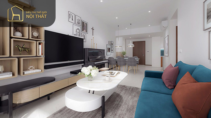 Mẫu thiết kế nội thất chung cư 77m2 siêu đẹp hiện nay