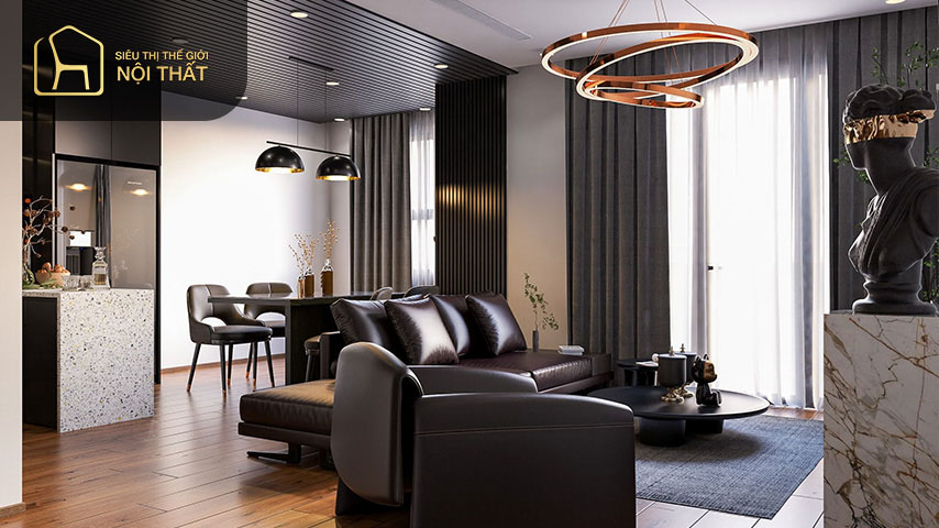 Căn hộ 80m2 với thiết kế nội thất thông minh giúp tiết kiệm diện tích đồng thời làm cho căn hộ trở nên hiện đại và đẳng cấp
