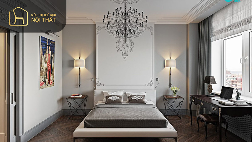 Thiết kế nội thất căn hộ chung cư 80m2 sử dụng gam màu xám - nâu - đen tạo nên sự sang trọng hiện đại