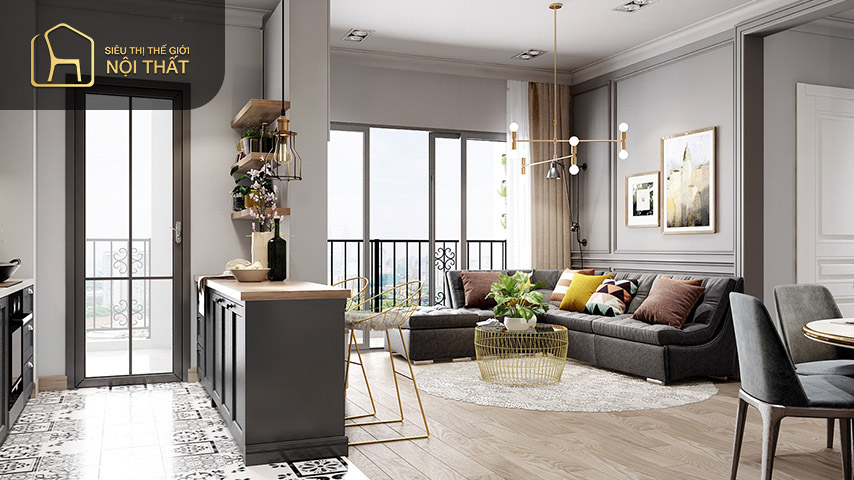 Thiết kế nội thất nhà chung cư 80m2 tận dụng ánh sáng tự nhiên giúp tiết kiệm điện năng nhưng vẫn đảm bảo căn hộ luôn sáng sủa tự nhiên