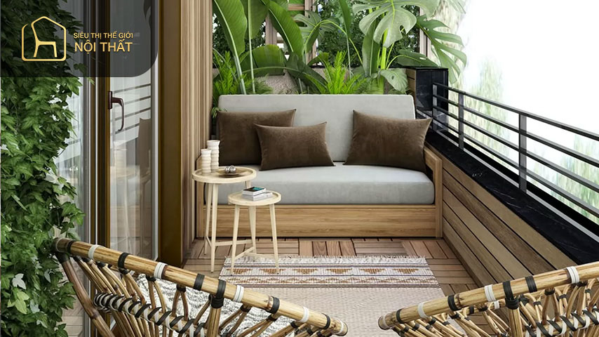 Hiện nay ban công của chung cư 80m2 cũng thường được nhiều người tận dụng làm nơi thư giãn