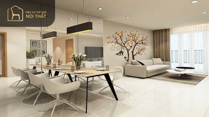 Lựa chọn vật liệu phù hợp khi thiết kế nội thất căn hộ chung cư 80m2 để phù hợp với từng phong cách thiết kế