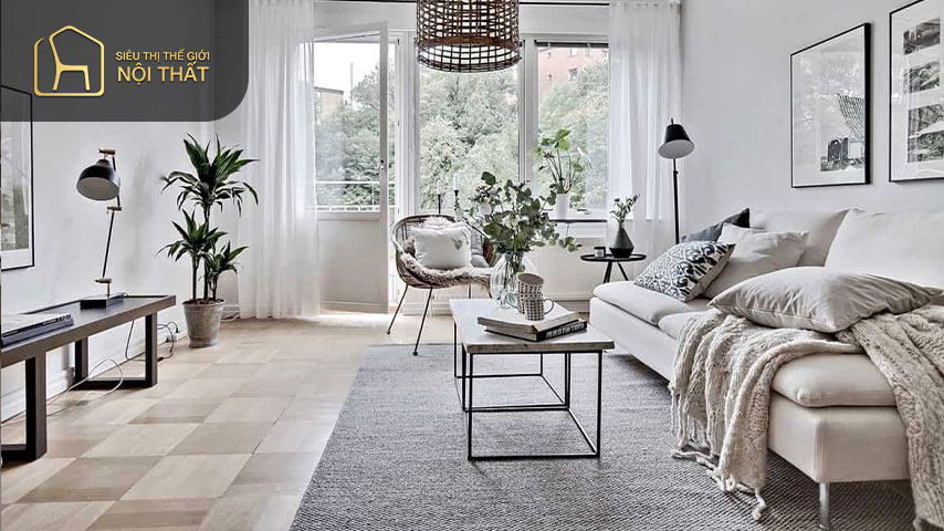 Thiết kế nội thất chung cư 80m2 theo phong cách Scandinavian làm cho căn phòng trở nên tinh tế nhẹ nhàng và sang trọng