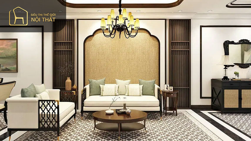 Thiết kế nội thất nhà chung cư 80m2 phong cách Indochine mang đến sự nhã nhặn tinh tế