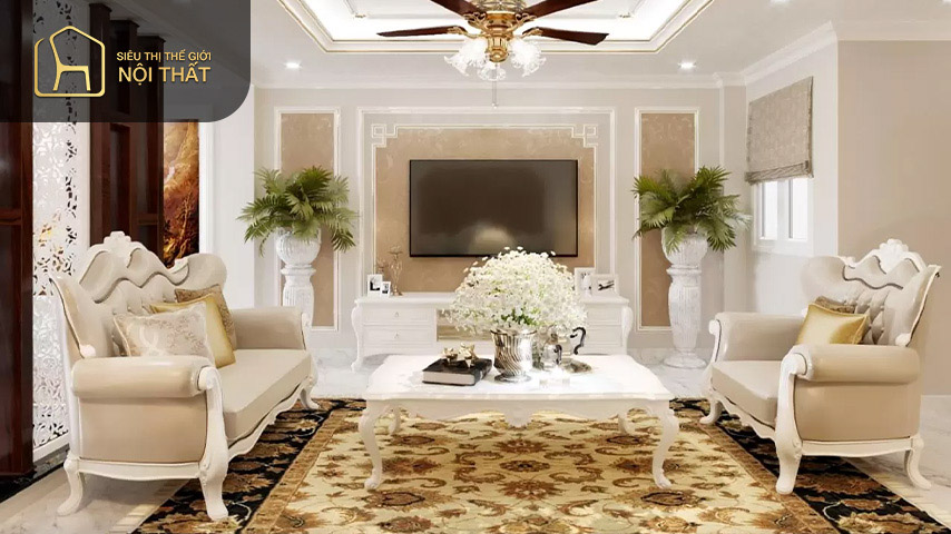 Nghệ thuật đối xứng và cân bằng tạo nên sự sang trọng cổ kính Nghệ thuật đối xứng và cân bằng tạo nên sự sang trọng cổ kính cho phong cách thiết kế nội thất chung cư cổ điển