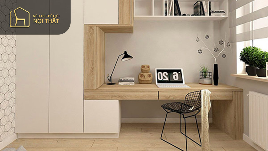 Thiết kế phòng làm việc theo phong cách hiện đại ưu tiên sử dụng các đồ nội thất đơn giản nhưng vẫn đem lại sự sang trọng tiện nghi