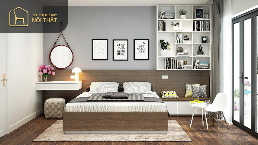 Thiết kế phòng ngủ nhỏ 8m2 cho vợ chồng cần sử dụng các nội thất thông minh để tiết kiệm diện tích Thiết kế phòng ngủ nhỏ 8m2 cho vợ chồng cần sử dụng các nội thất thông minh để tiết kiệm diện tích