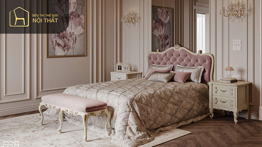 Thiết kế phòng ngủ 20m2 cho vợ chồng theo phong cách tân cổ điển làm cho căn phòng thêm sang trọng tiện nghi Thiết kế phòng ngủ 20m2 cho vợ chồng theo phong cách tân cổ điển làm cho căn phòng thêm sang trọng tiện nghi