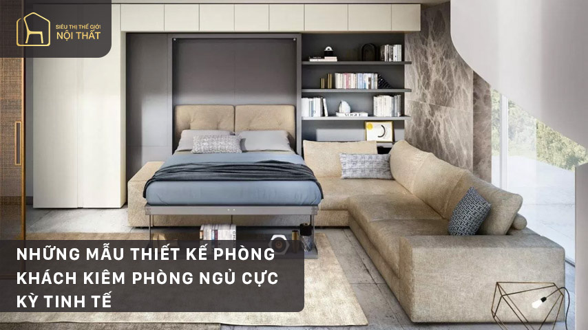 Những mẫu thiết kế phòng khách kiêm phòng ngủ cực kỳ tinh tế