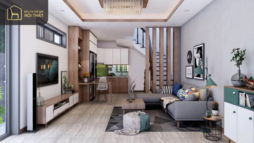 Mẫu kệ trang trí phòng khách hiện đại, đẹp
