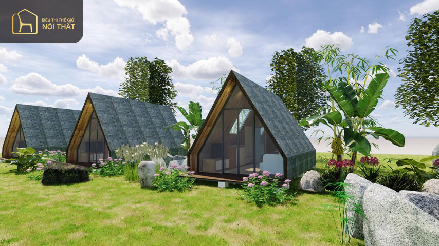 Bungalow hầu hết đều được thiết kế thoáng mát, view đẹp, đầy đủ phòng khách, phòng ngủ, phòng tắm