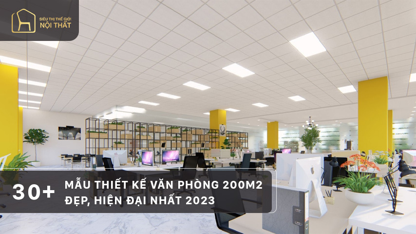 30+ mẫu thiết kế văn phòng 200m2 đẹp, hiện đại nhất 2023