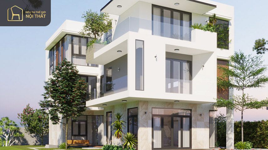 Biệt thự mini 3 tầng 4 phòng ngủ hiện đại