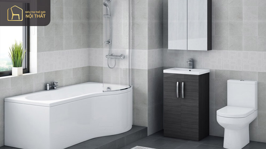 Bồn rửa tay đặt góc có tác dụng tiết kiệm diện tích phòng tắm